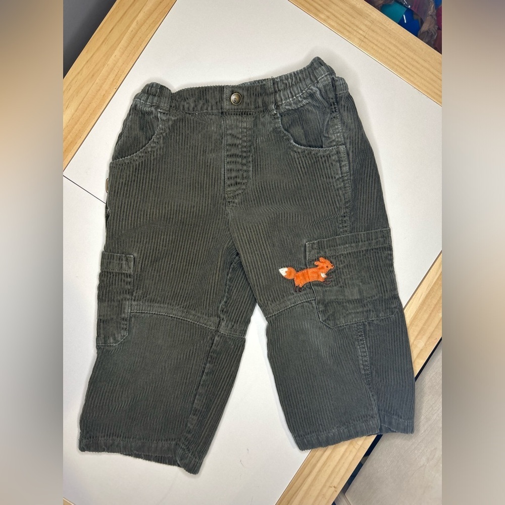 Gymboree Gray Corduroy Pants with Orange Fox